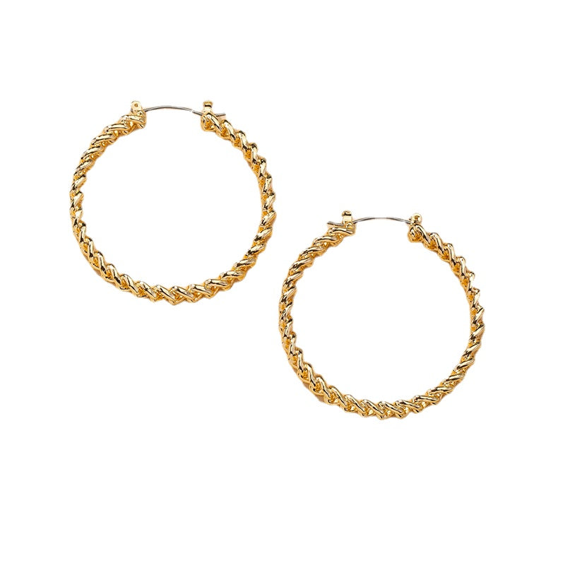 Chain Link Geometric Circle Earrings - Vienna Verve Collection by Planderful