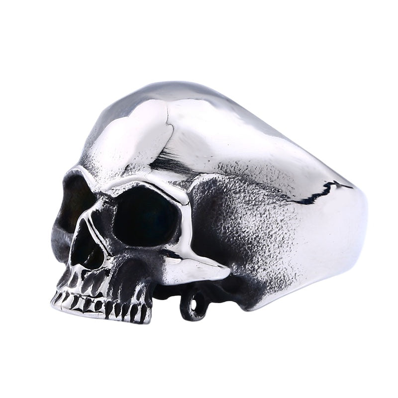 Bold Titanium Steel Skull Ring for Men - Retro Domineering Head Jewelry, Sizes 7-13