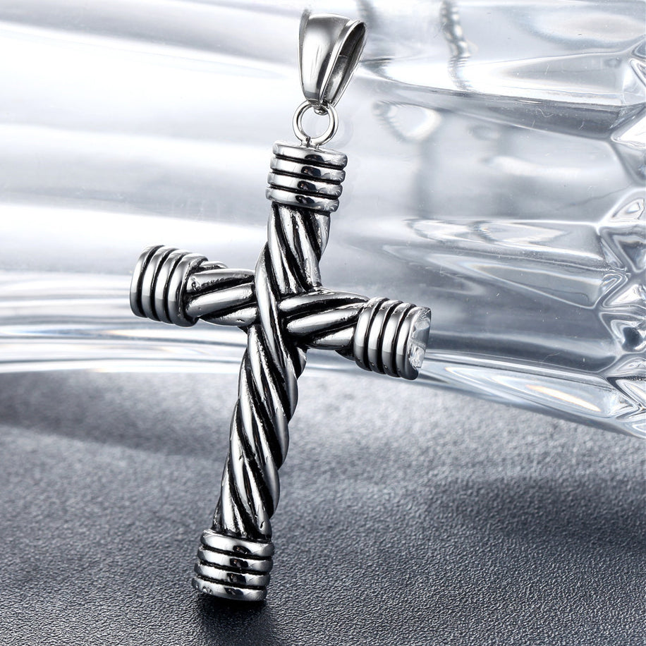 Spiricle Latin Cross Titanium Steel Pendant for Men