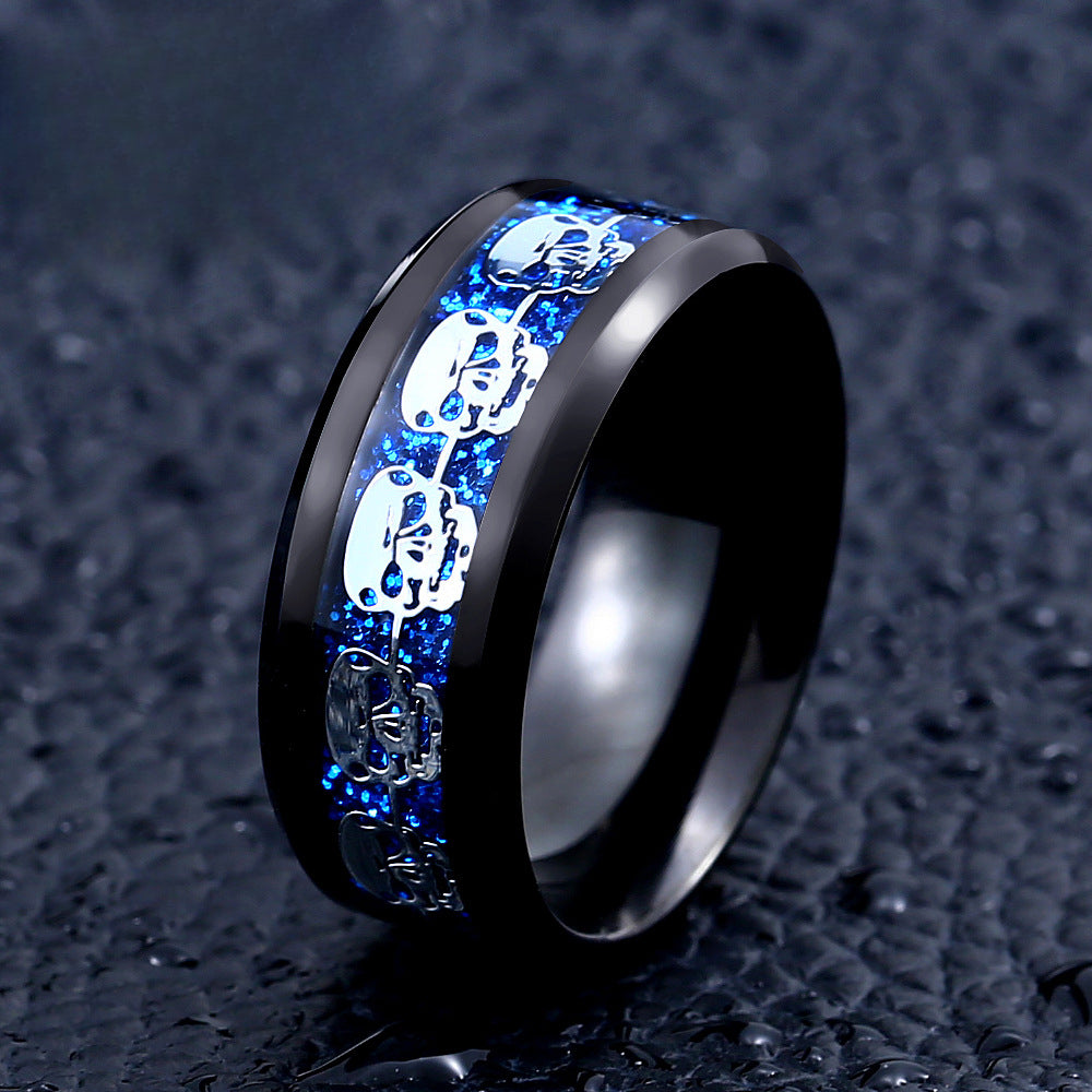 Customizable Titanium Steel Punk Skull Ring for Men - Wholesale European & American Jewelry