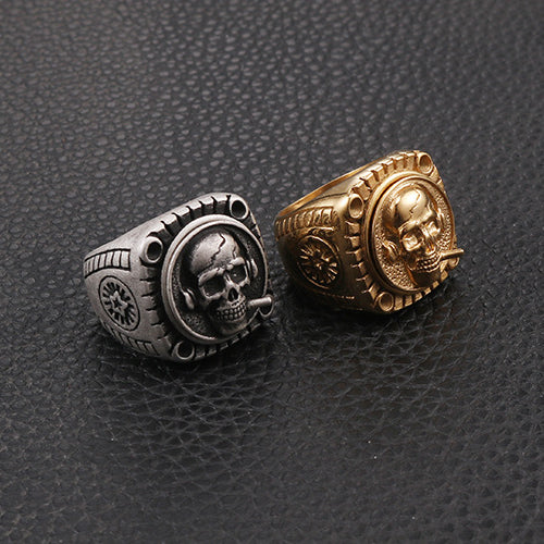 Rebel Style Personalized Skull Ring for Men - Retro Stainless Steel Fashion Accessory