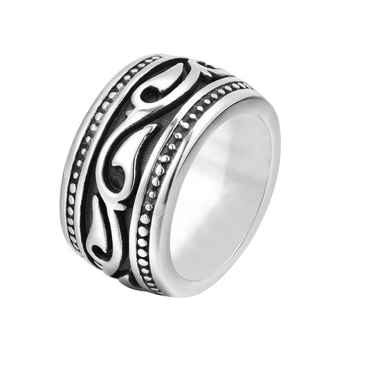 Vintage Pattern Men's Titanium Steel Ring