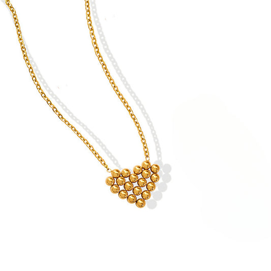 Radiant Peach Heart Titanium Steel Necklace - Wholesale Jewelry from Planderful Collection