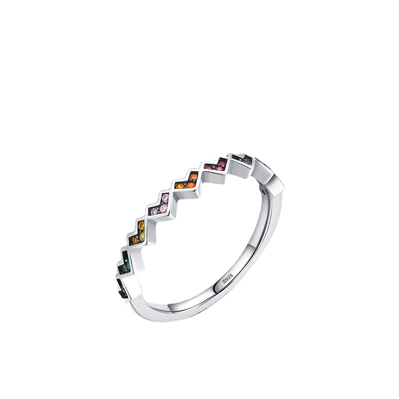 Everyday Genie Sterling Silver Heart Ring with Zircon Gemstone