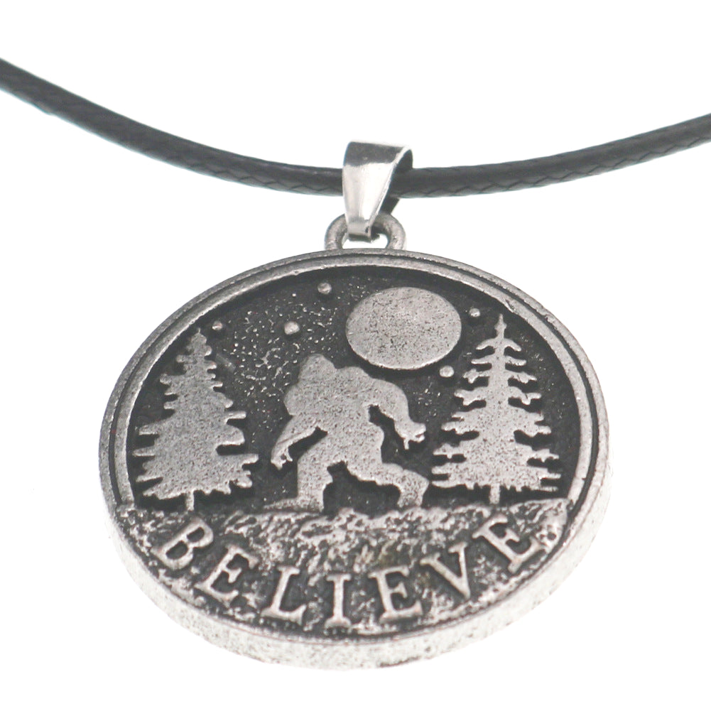 Bigfoot Monster Wilderness Adventure Alloy Necklace for Men