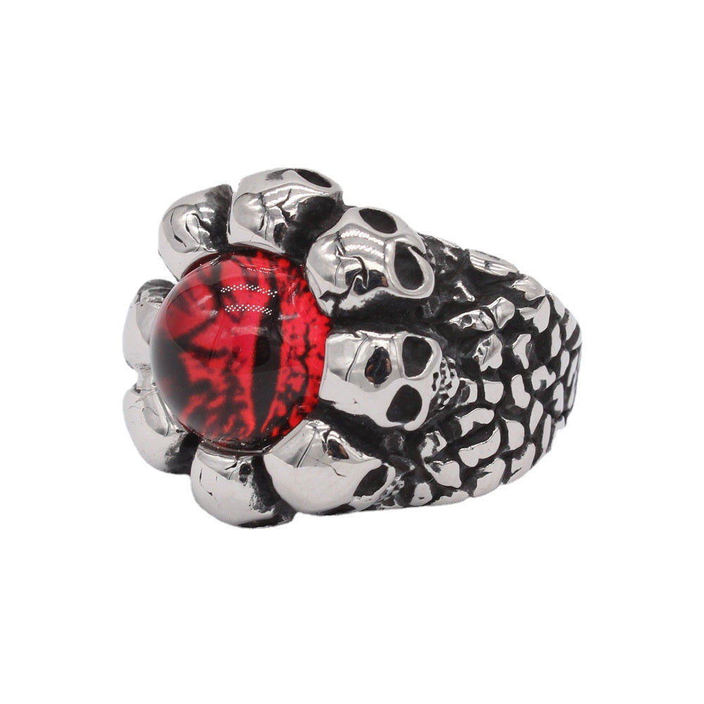 Halloween Skull Devil Eye Titanium Steel Ring for Men