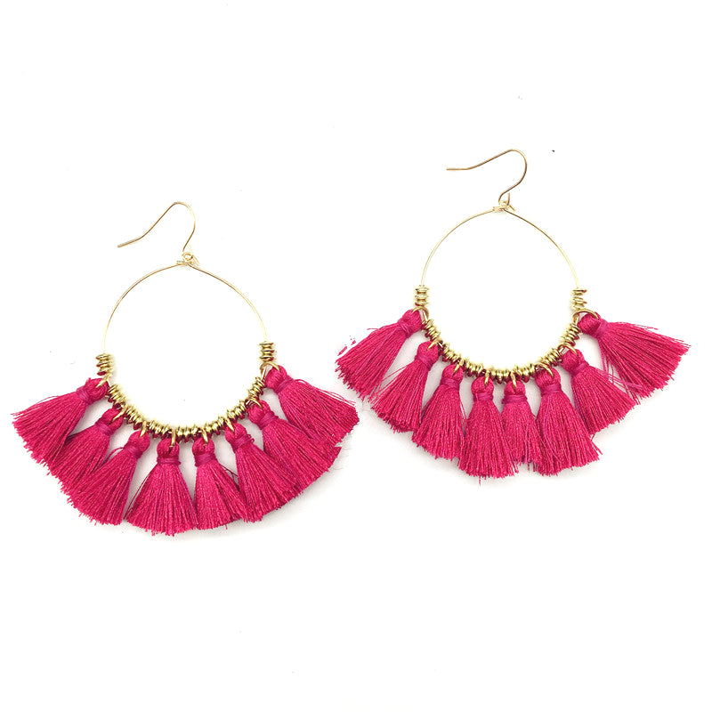 Exaggerated Personality Round Alloy Tassel Earrings - Vienna Verve Collection