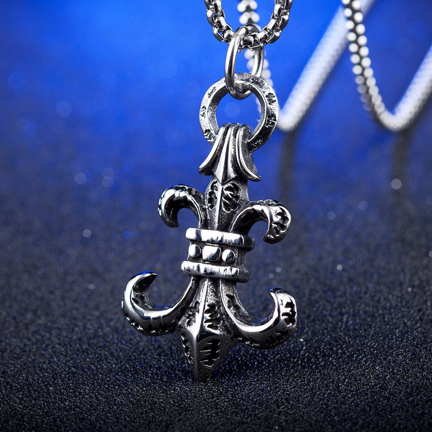 Domineering Children Flower Titanium Steel Pendant for Men