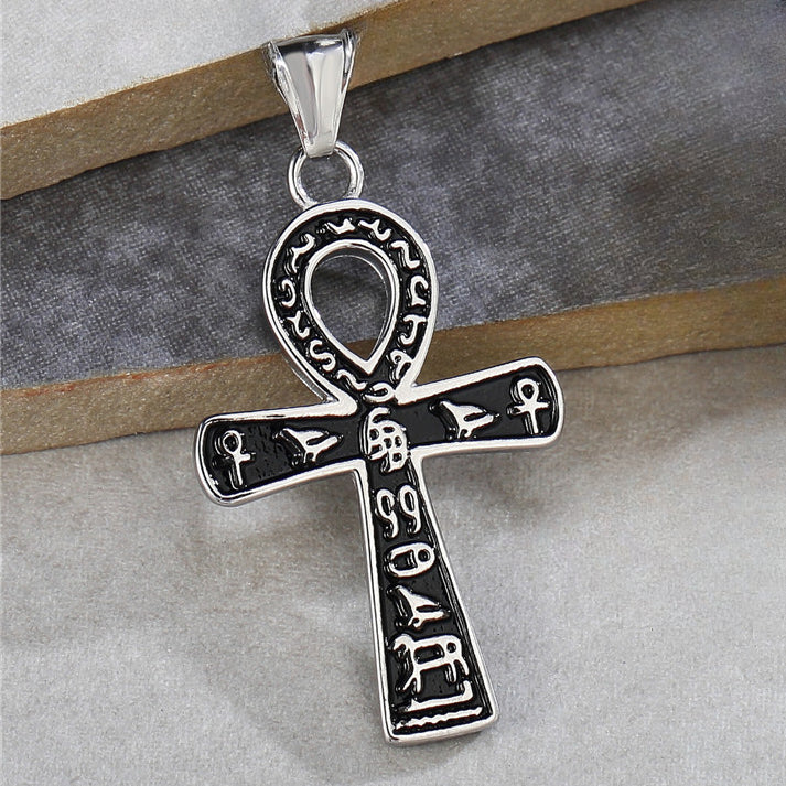 Anubis Ankh Cross Titanium Steel Pendant for Men