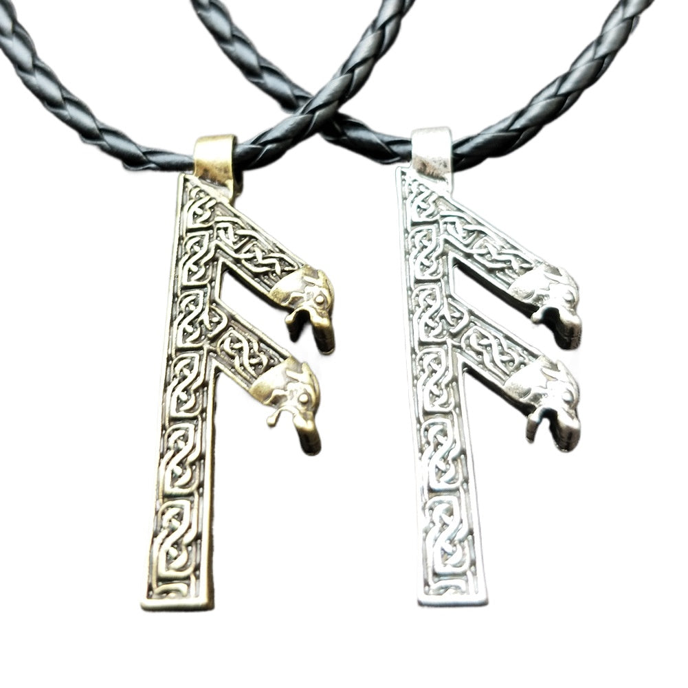 Viking Mythology Men's Amulet Necklace - Retro Nordic Pendant