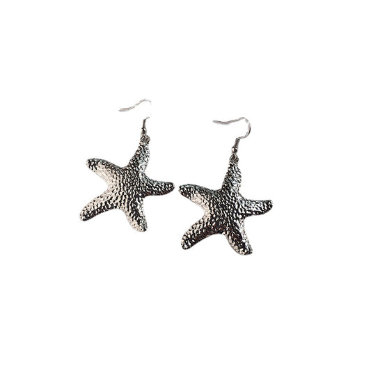 Sea Star and Shell Alloy Earrings with Street Style Charm