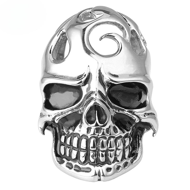 Custom Hipster Skull Titanium Steel Ring for Men - Wholesale European and American Style