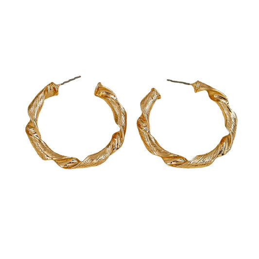 Elegant C-shaped Metal Earrings from Vienna Verve Collection