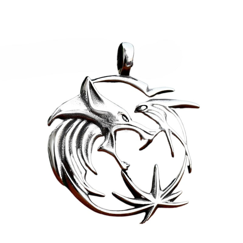 Wholesale Retro Titanium Steel Wolf Head Pendant for Men - European and American Hip-Hop Jewelry