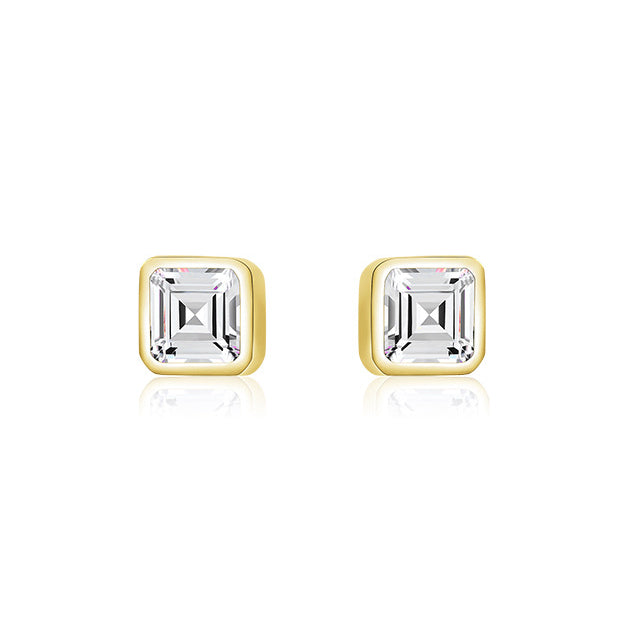 Exquisite S925 Silver Square Zircon Earrings for Elegant Women