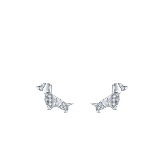 Sterling Silver Puppy Earrings - Feminine and Charming Ear Accessories