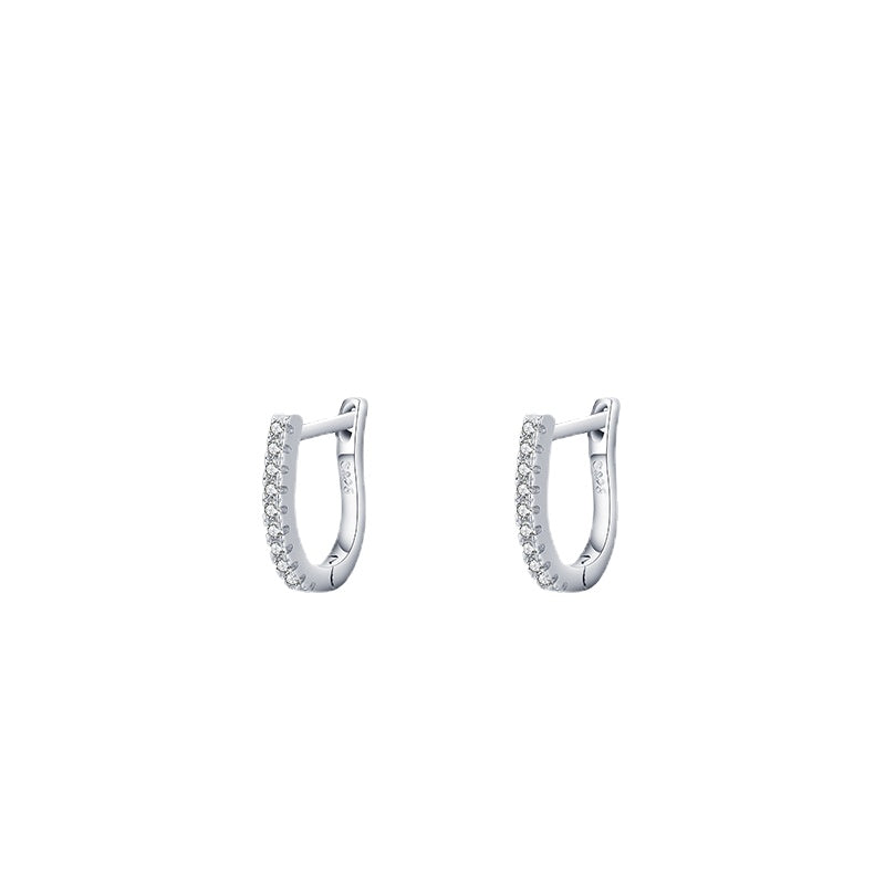 Elegant S925 Pure Silver U-shaped Earrings