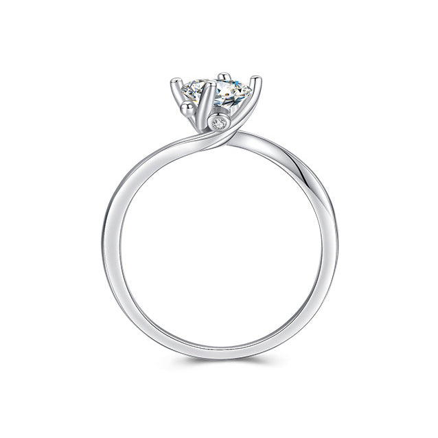 Everyday Genie Sterling Silver Zircon Proposal Ring