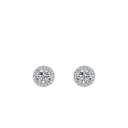 Elegant S925 Sterling Silver Star Zircon Earrings for Women's Wedding Jewelry