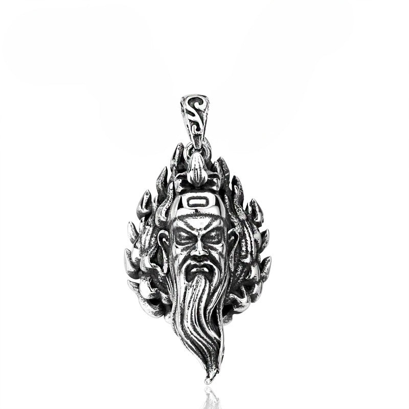 Wholesale Ethnic-Inspired Men's Pendant Necklace with Titanium Steel Guan Gongguan Erye Design