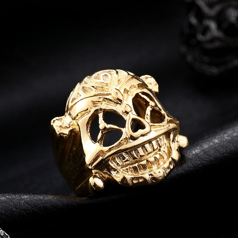 Expendables Stallone Men's Stainless Steel Skull Ring - Bold Adventure Collection