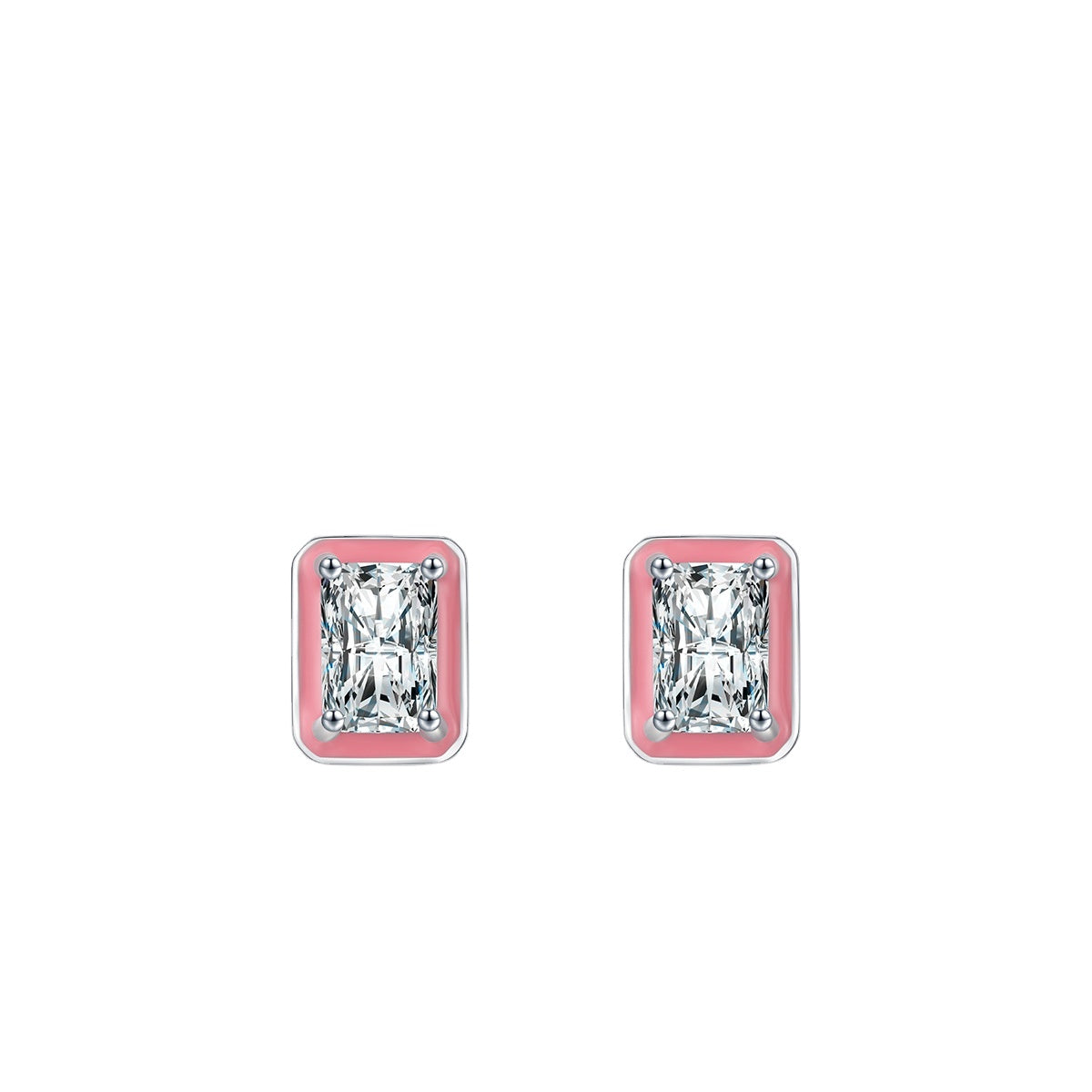 Sterling Silver Zircon Stud Earrings with Celebrity Appeal