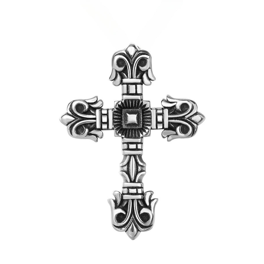 Roman Column Latin Cross Titanium Steel Pendant for Men