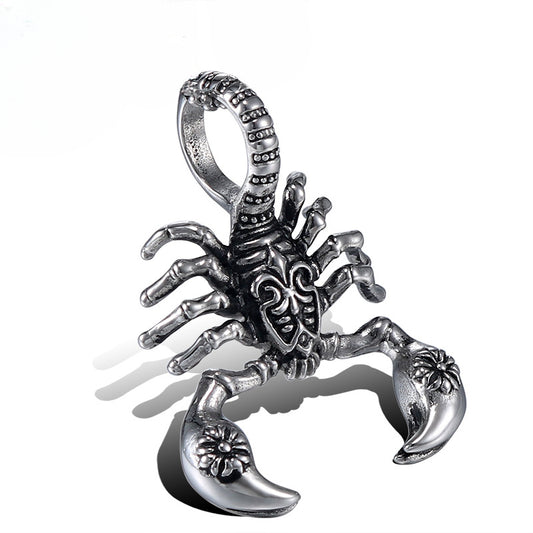 Men's Personalized Titanium Steel Scorpion Pendant - Punk Style Wholesale Jewelry