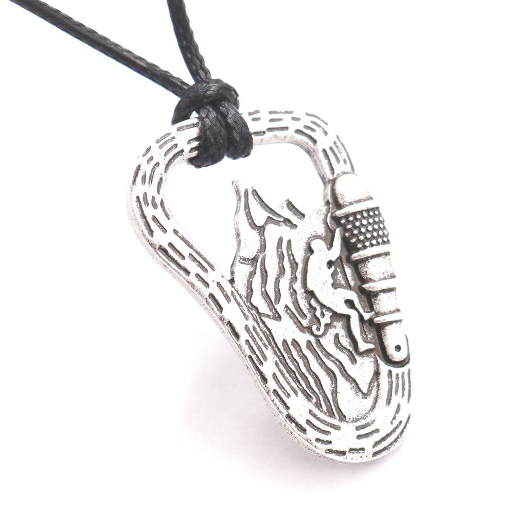 Explosive Rock Climber Necklace with Minimalist Norse Legacy Design