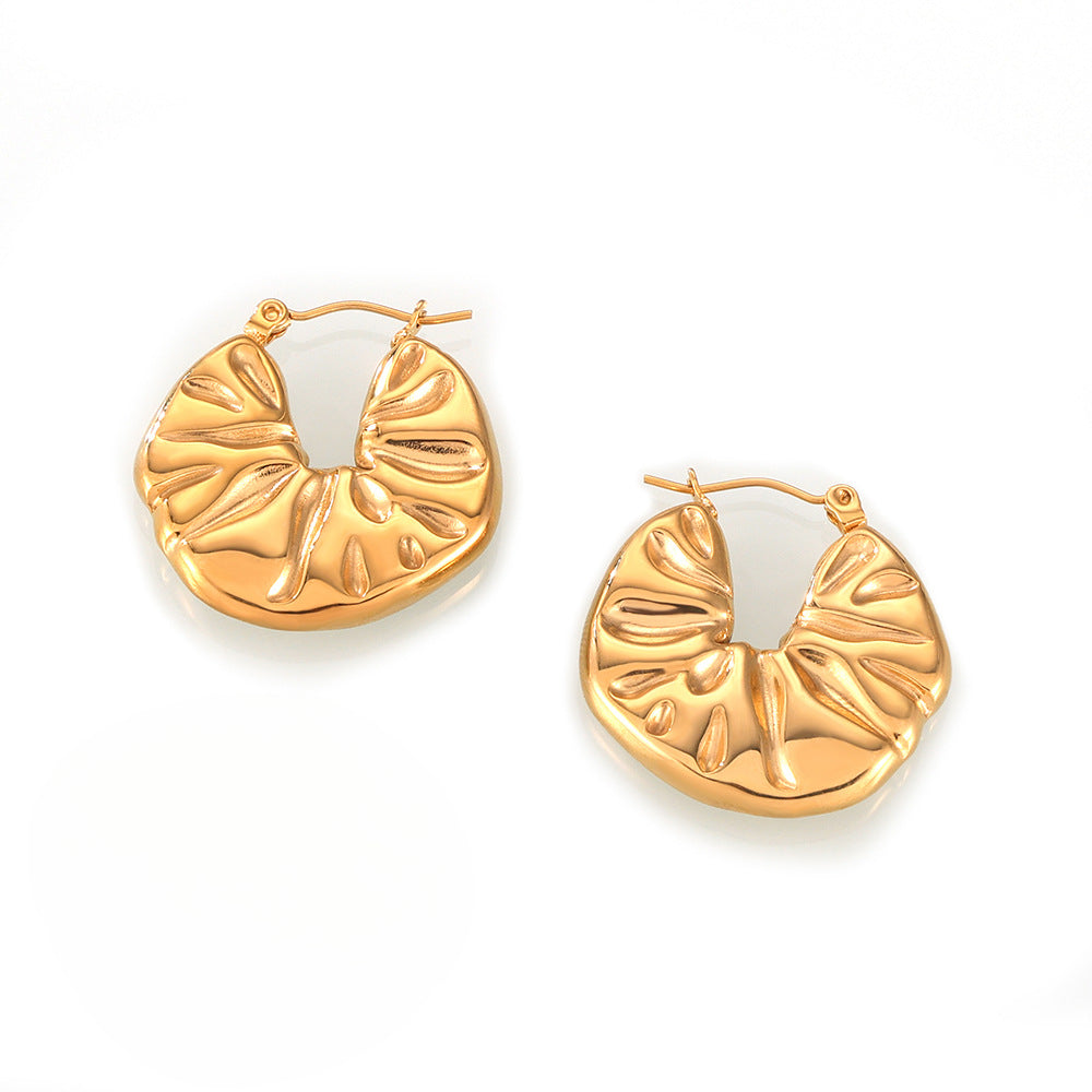 Elegant Gold-Plated Geometric Earrings with Unique Design