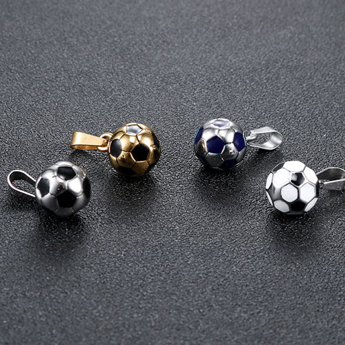 Customizable Titanium Steel Football Pendant for Men - Stylish Sports Jewelry