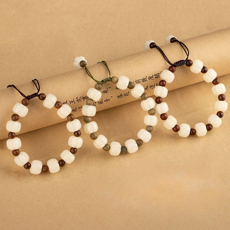 Fortune's Favor Sterling Silver Bracelet with White Jade and Sandalwood