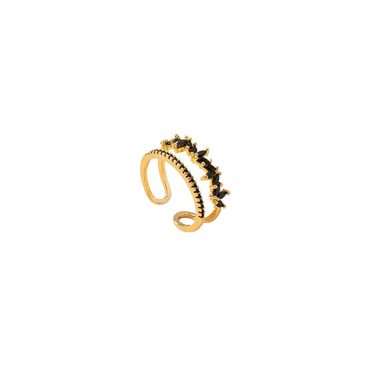 Elegant Geometric Gold Open Ring - Vienna Verve Collection