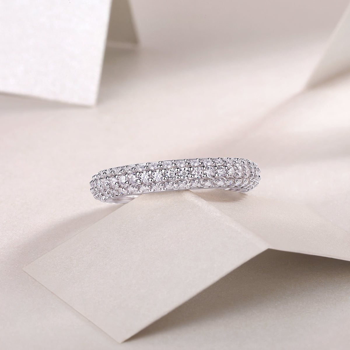 1.89 Carat Moissanite Eternity Ring in S925 Silver Plated Platinum for Women