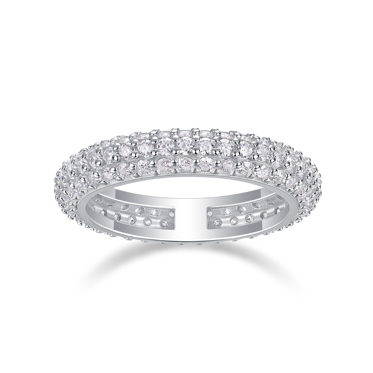 1.89 Carat Moissanite Eternity Ring in S925 Silver Plated Platinum for Women