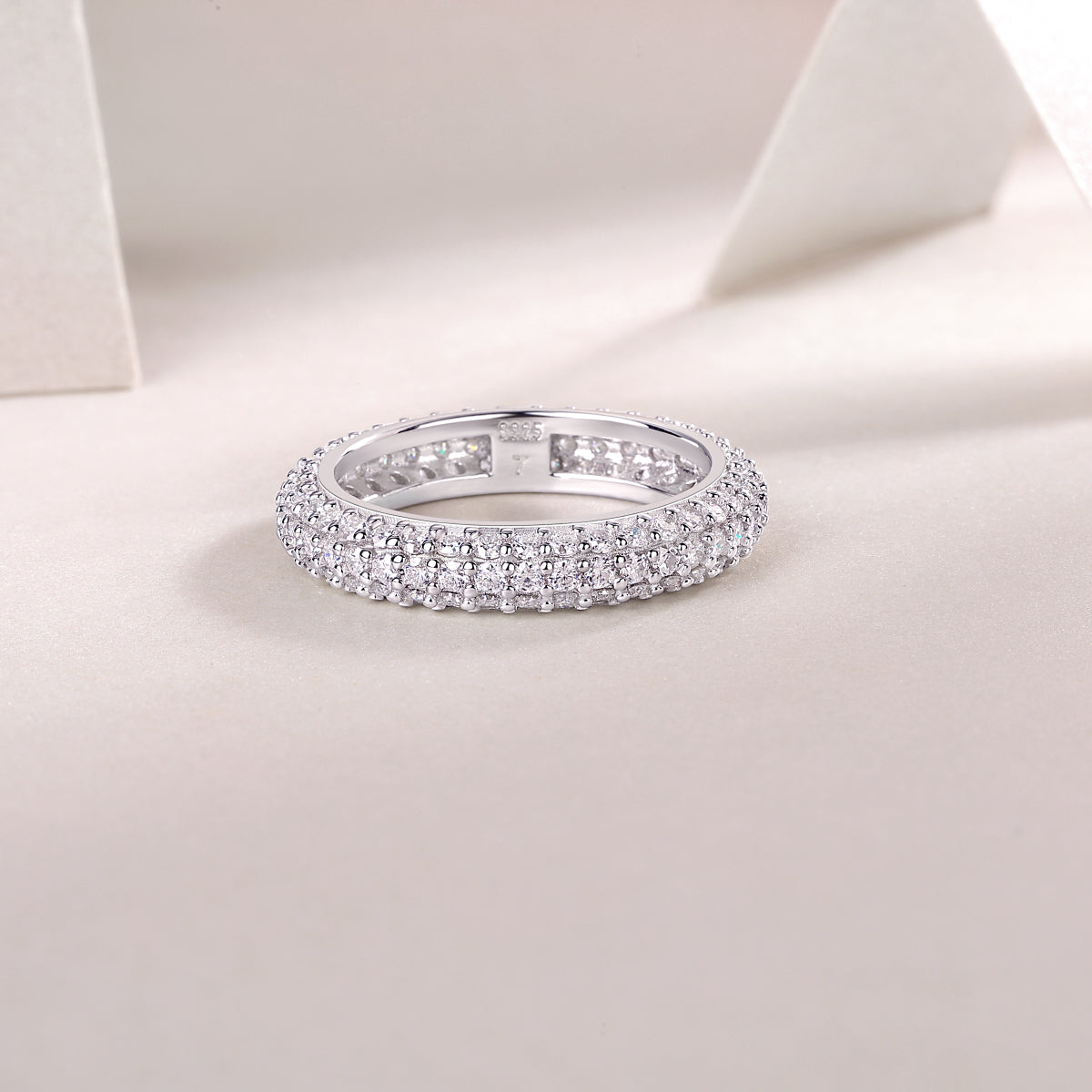 1.89 Carat Moissanite Eternity Ring in S925 Silver Plated Platinum for Women