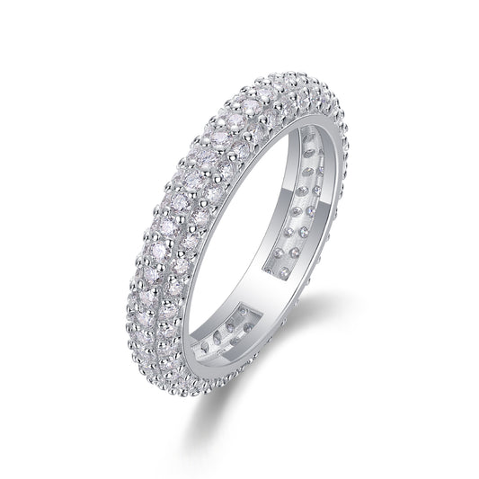 1.89 Carat Moissanite Eternity Ring in S925 Silver Plated Platinum for Women