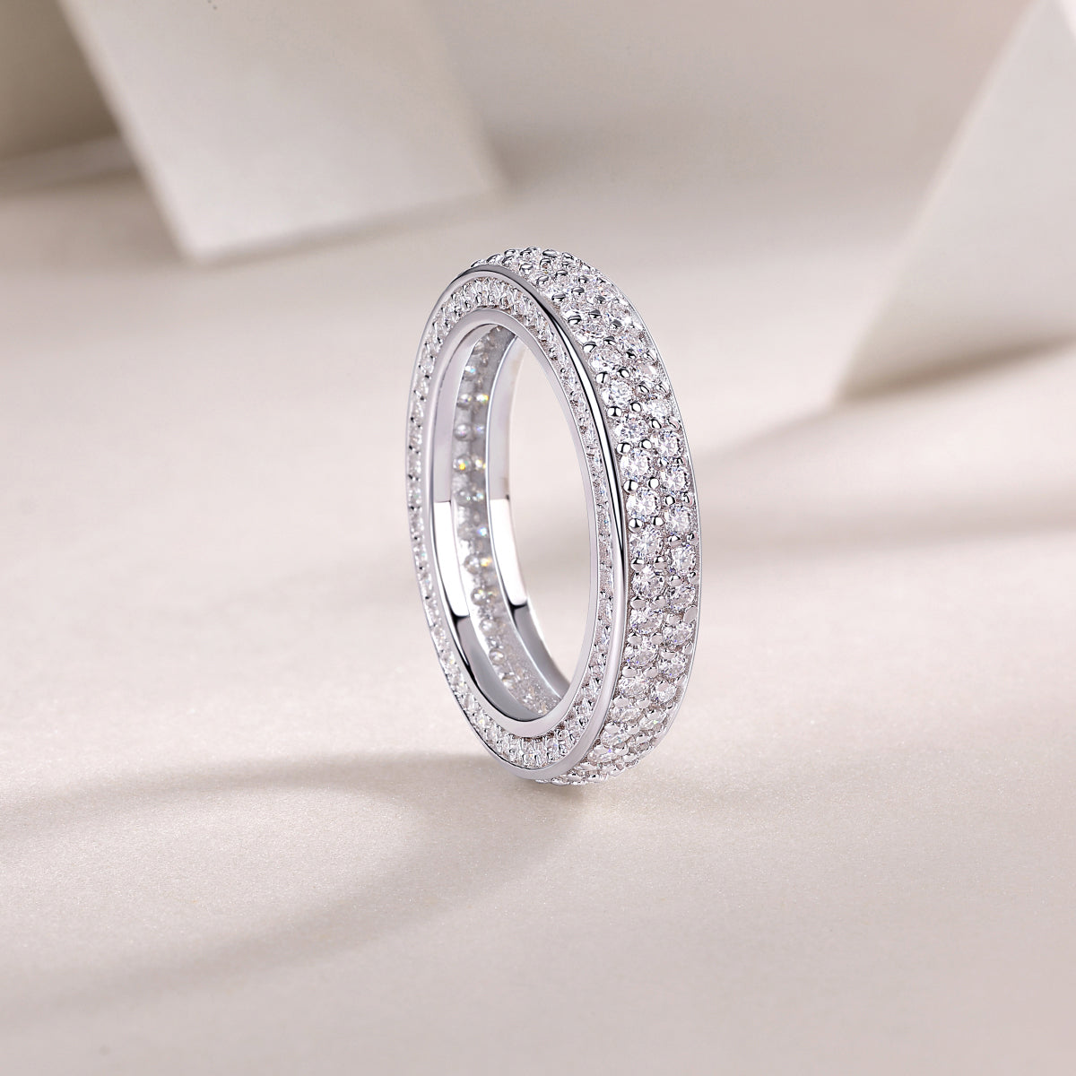 2.12 Carat Moissanite Eternity Ring in S925 Silver Plated Platinum for Women