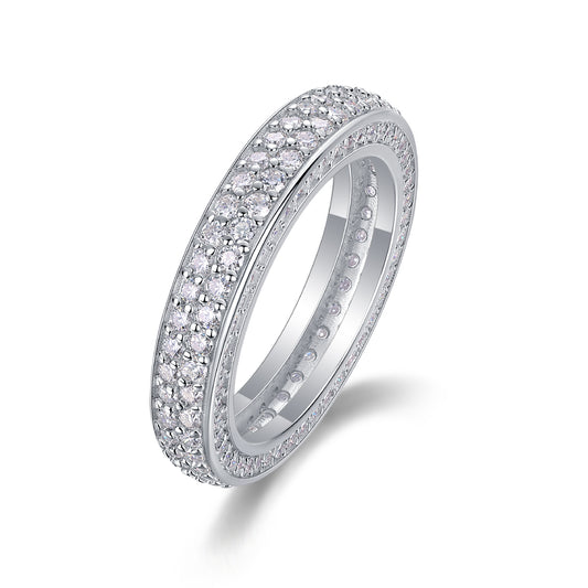 2.12 Carat Moissanite Eternity Ring in S925 Silver Plated Platinum for Women