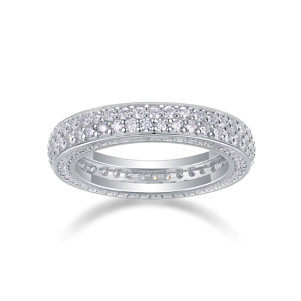 2.12 Carat Moissanite Eternity Ring in S925 Silver Plated Platinum for Women