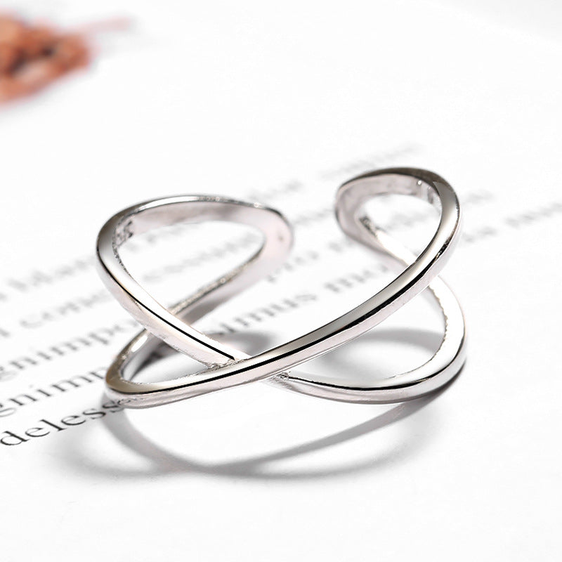 X-shape Silver Ring