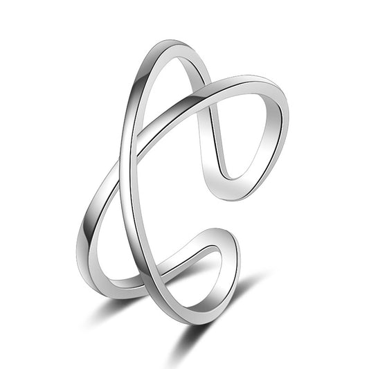 X-shape Silver Ring