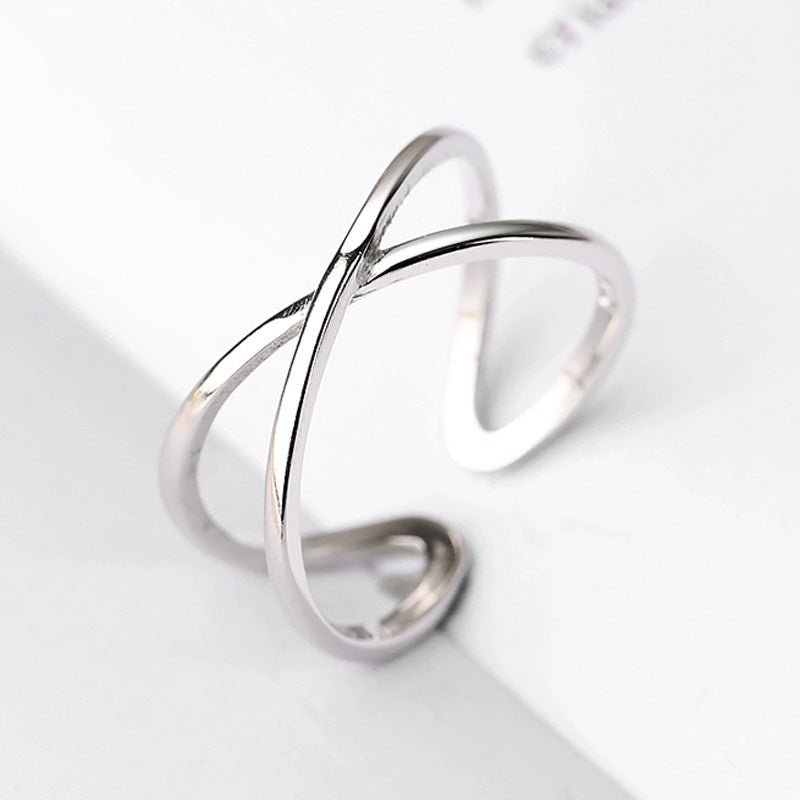 X-shape Silver Ring