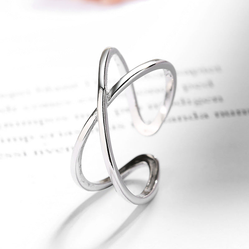 X-shape Silver Ring