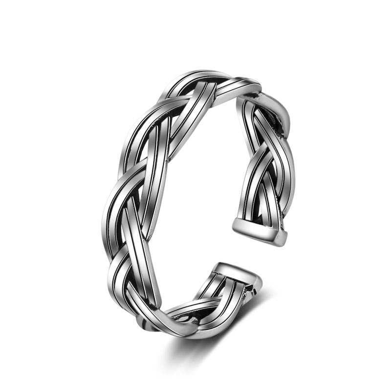 Vintage Interwoven Design Silver Ring