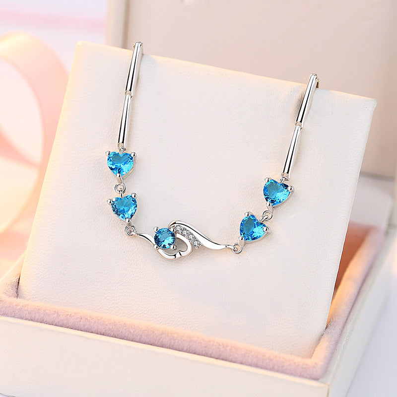 Blue Zircon Silver Bracelet for Women