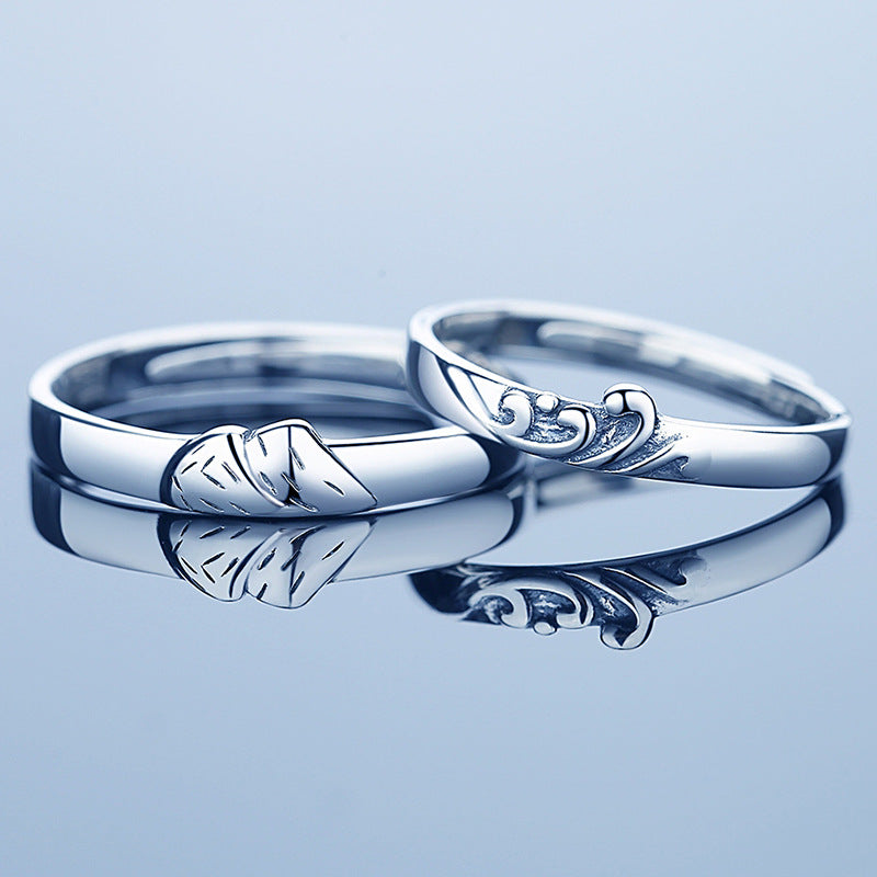 Mountain Sea Silver Couple Ring for Women