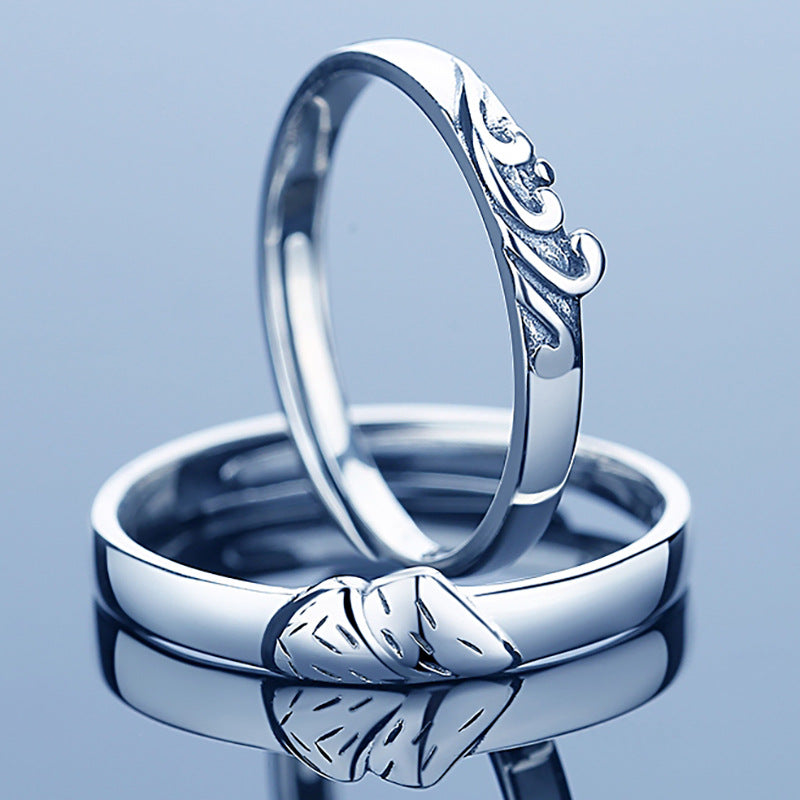 Mountain Sea Silver Couple Ring for Women