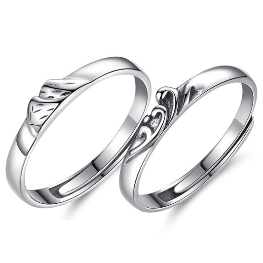 Mountain Sea Silver Couple Ring for Women