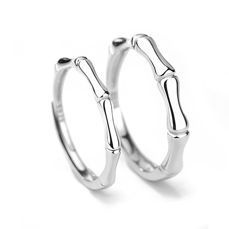 Bamboo Silver Couple Ring for Women